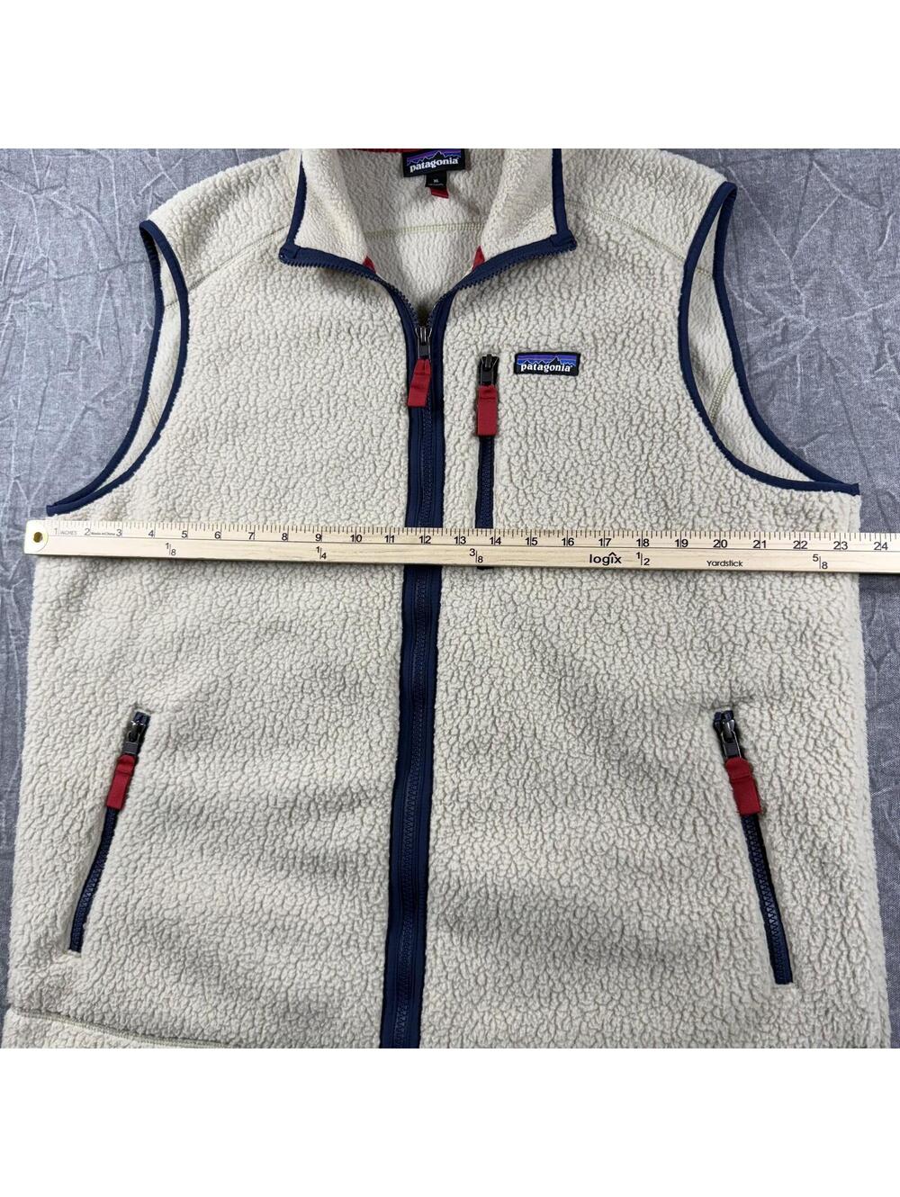 Patagonia Vest Women's XL Cream Fleece Full Zip - Picture 3 of 4